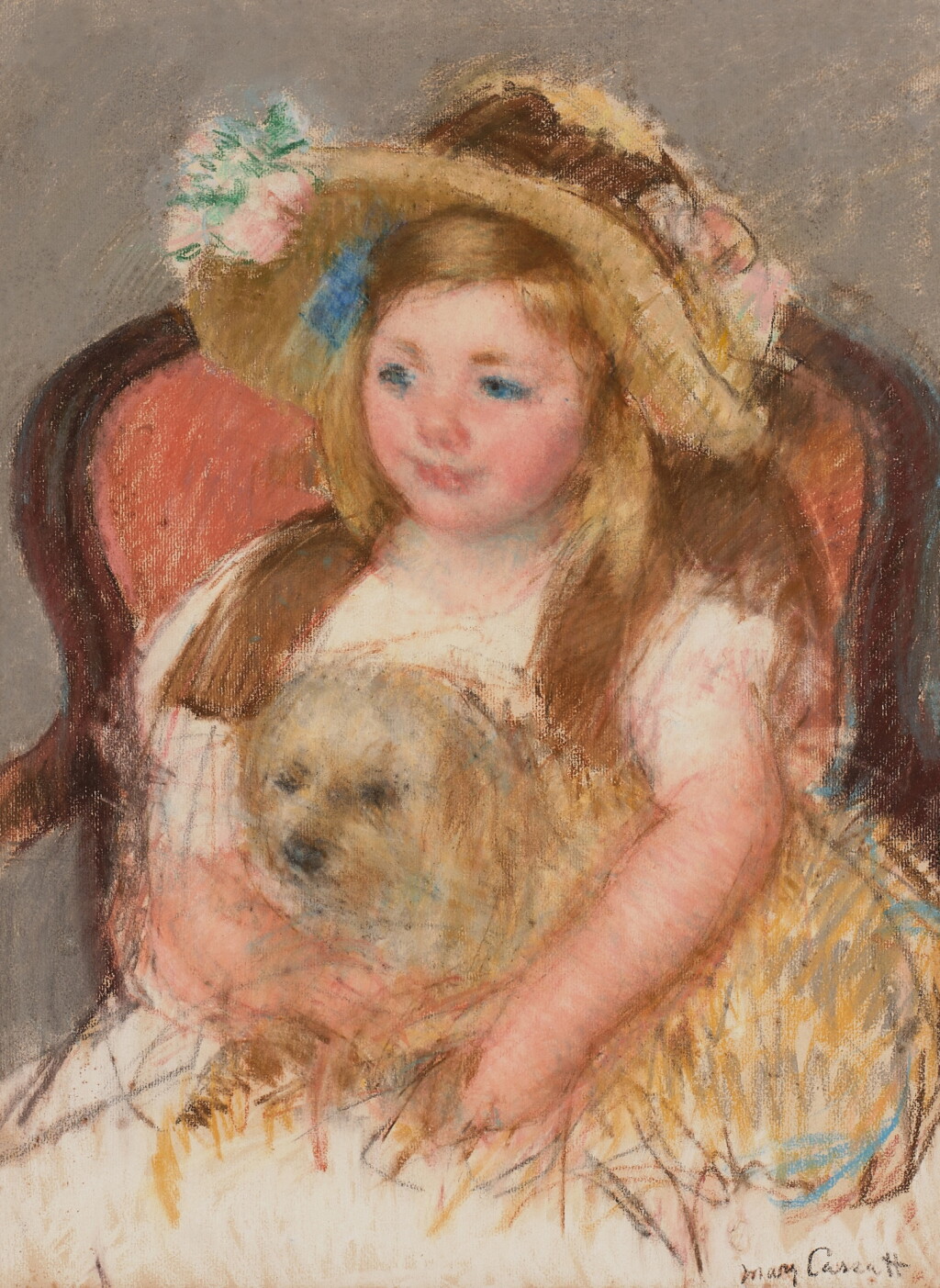View full screen - View 1 of Lot 215. Smiling Sara in a Big Hat Holding Her Dog (No. 1).