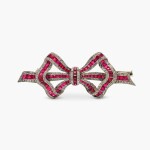 Ruby and Diamond Bow Brooch