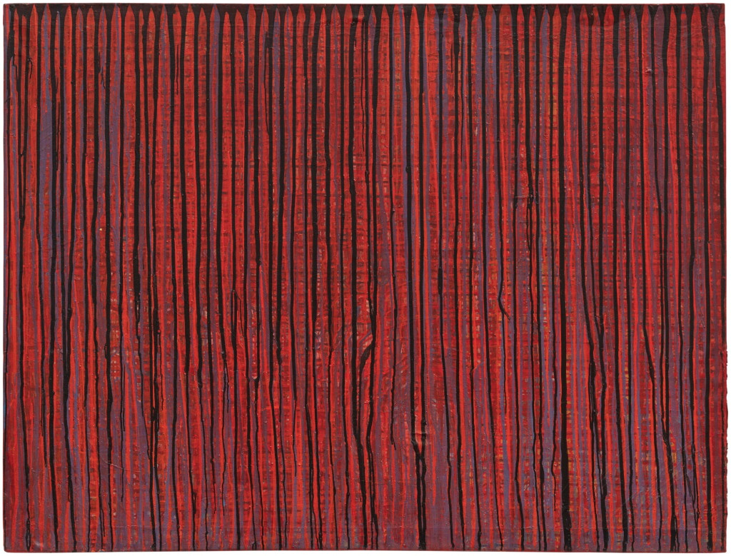 View full screen - View 1 of Lot 9. Red with black stripes (Piroska).