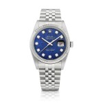 DateJust, Reference 16234 | A stainless steel and diamond-set wristwatch with sodalite dial, date and bracelet, Circa 2000 | 勞力士 | DateJust 型號16234 | 精鋼鑲鑽石鏈帶腕錶,備日期顯示及方鈉石錶盤,約2000年製