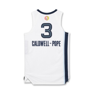 View full screen - View 1 of Lot 48. Kentavious Caldwell-Pope ‘Berlin Game’ Memphis Grizzlies 2025-2026 Game Issued Association Edition Jersey | Probable Wear.