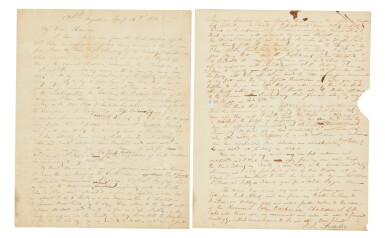View full screen - View 1 of Lot 1119. Audubon, John James | Autograph letter signed, discussing his intentions for the publication of The Birds of America.