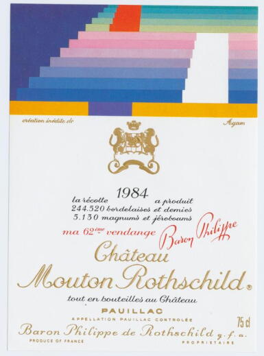 View full screen - View 1 of Lot 6182. Château Mouton Rothschild 1984 (1 JM50).