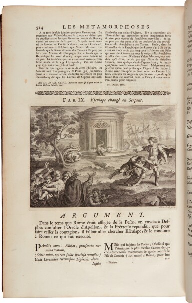 View full screen - View 1 of Lot 63. Ovid | Les metamorphoses. Amsterdam, 1732, with fine illustrations by Bernard Picart, the Signet Library copy.