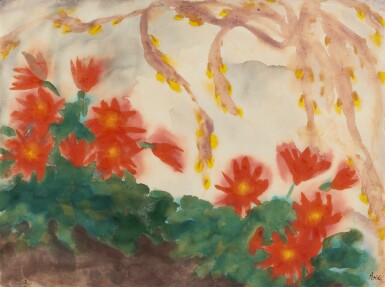 View full screen - View 1 of Lot 45. Blumen mit roten Blüten (Flowers with Red Blossoms) .