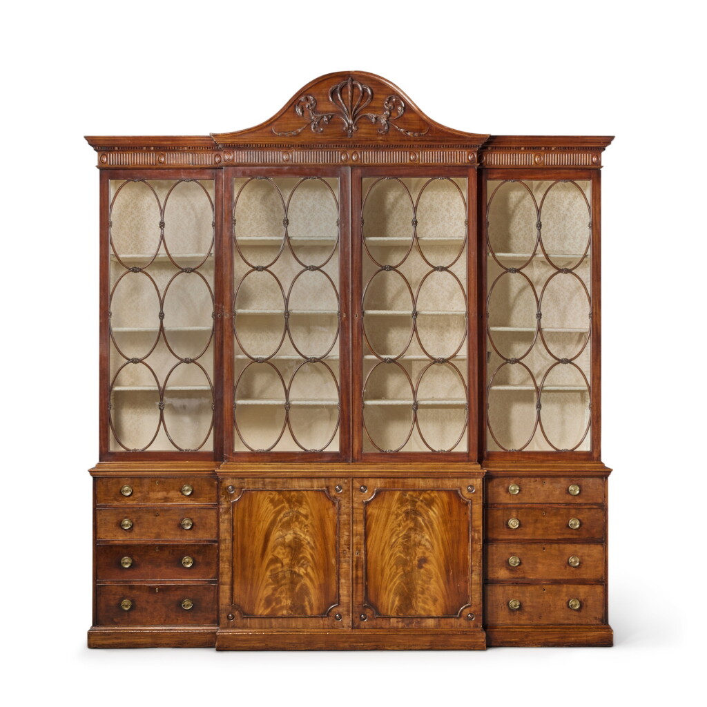 View full screen - View 1 of Lot 535. A Large George III Breakfront Mahogany Bookcase, Circa 1780.