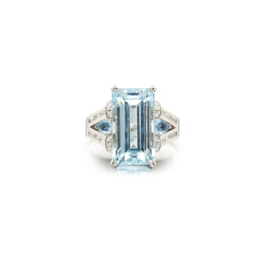 全螢幕檢視 - 查看40AQUAMARINE AND DIAMOND RING的1