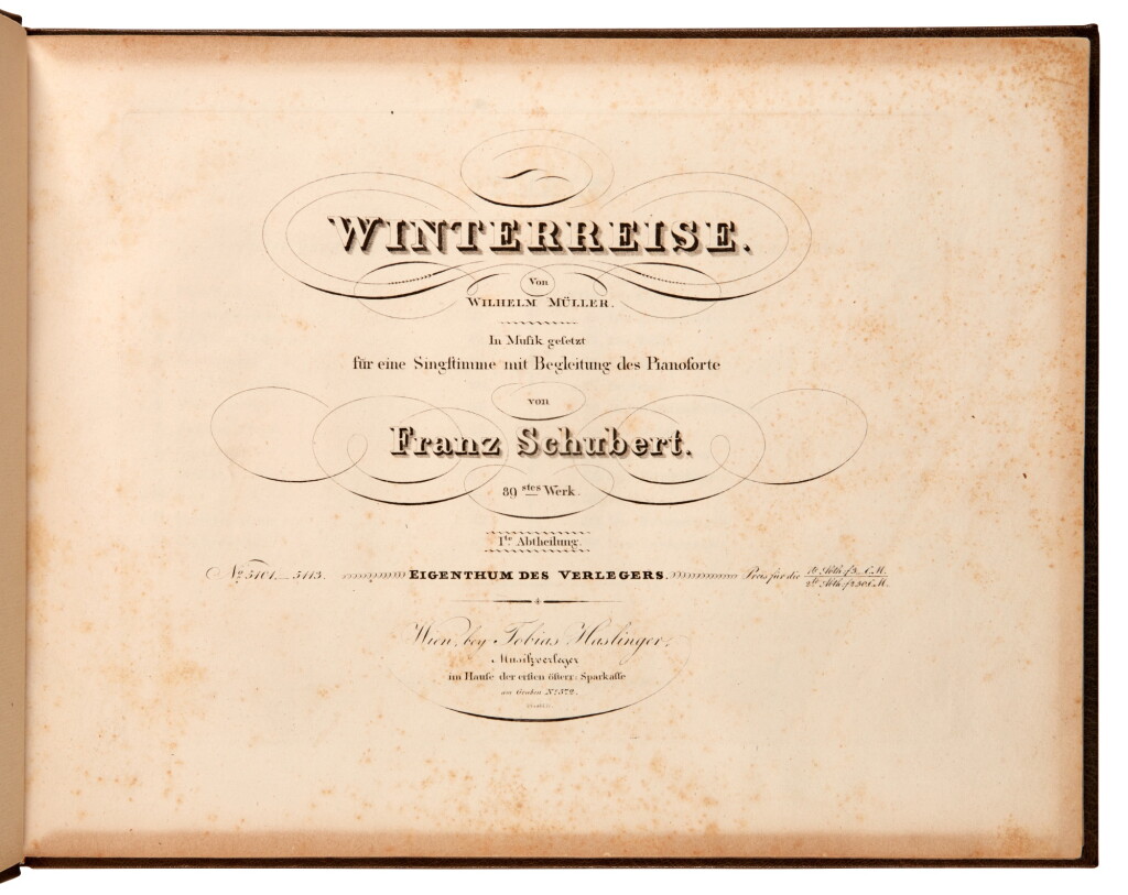 View full screen - View 1 of Lot 36. F. Schubert. "Winterreise", early edition, 1828, or later.