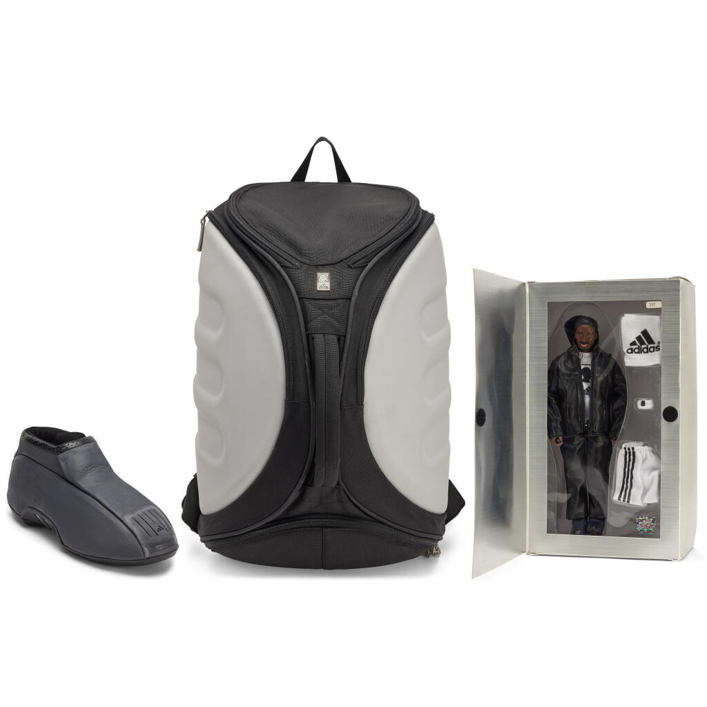 View full screen - View 1 of Lot 11. Kobe Bryant Signed | Adidas Kobe II ‘Graphite’ Single Shoe Sample | Size 9 | Kobe Action Replica Figure | Adidas Kobe Backpack .