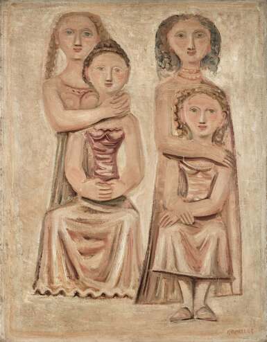 View full screen - View 1 of Lot 467. Figure abbracciate / Madri e figlie (Figures Embraced / Mothers and Daughters).