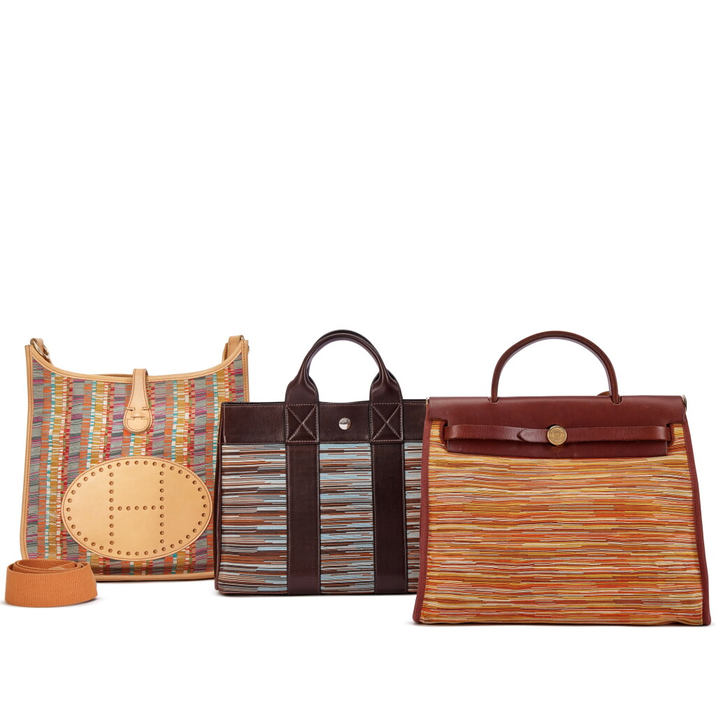 View full screen - View 1 of Lot 3054. Set of Three Limited Edition Vibrato Herbag Zip 31, Evelyne 29 and Fourre-tout PM.