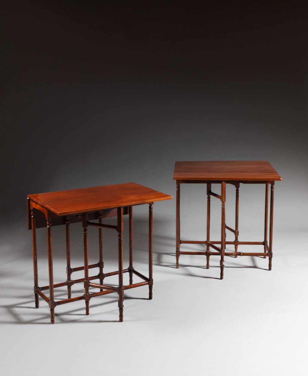 View full screen - View 1 of Lot 216. A matched pair of Louis XVI mahogany gateleg tables, circa 1780, stamped Canabas.