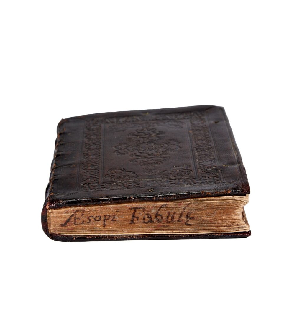 View full screen - View 1 of Lot 1001. Aesopus, Fabellae Graece et Latine, Basel, 1534, contemporary Bolognese dark brown morocco.