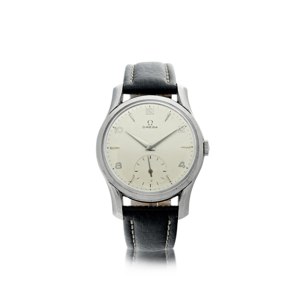 View full screen - View 1 of Lot 62. REFERENCE 2487-5 A STAINLESS STEEL WRISTWATCH, CIRCA 1960.