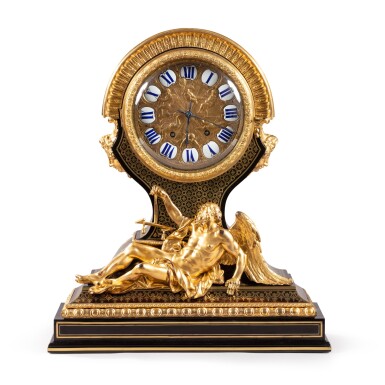 View full screen - View 1 of Lot 580. A Louis XIV clock, attributed to André-Charles Boulle, the movement signed CDG Mesnil in Paris, late 17th/early 18th century.