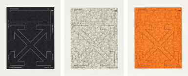 View full screen - View 1 of Lot 79. Memento Mori: Black, Off-White & Fluorescent (Set of Three) | 勿忘你終要逝去: 黑色、米白、熒光 (一套三件).