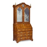 A Queen Anne Figured Walnut Bureau Cabinet, Circa 1710