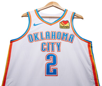View full screen - View 1 of Lot 15. Shai Gilgeous-Alexander Oklahoma City Thunder 2023-2024 Game Worn Association Edition Jersey | Double-Double | 40 Points .