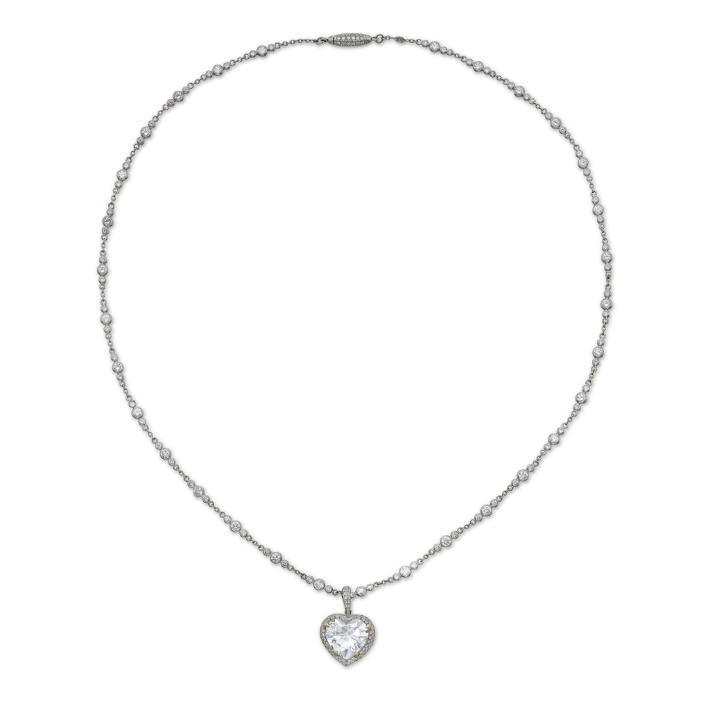 View full screen - View 1 of Lot 335. Diamond Pendant-Necklace.
