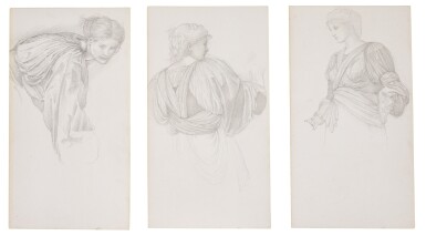 View full screen - View 1 of Lot 66. Three pages of studies for ‘The Golden Stairs’.