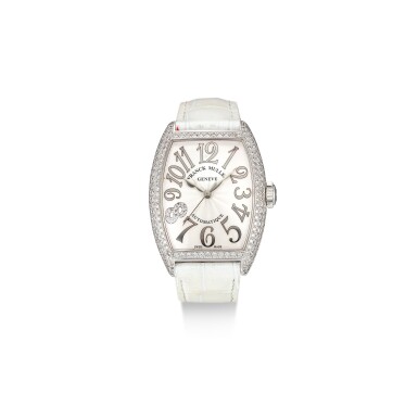 View full screen - View 1 of Lot 609. FRANCK MULLER | CINTRÉE CURVEX, REFERENCE 7500 SC AT FO REL D CD8, A LIMITED EDITION WHITE GOLD AND DIAMOND-SET WRISTWATCH, CIRCA 2010.