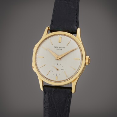 View full screen - View 1 of Lot 95. Reference 2597 'Heures Sautantes' | A yellow gold wristwatch with adjustable jumping hour hand, Made in 1960.