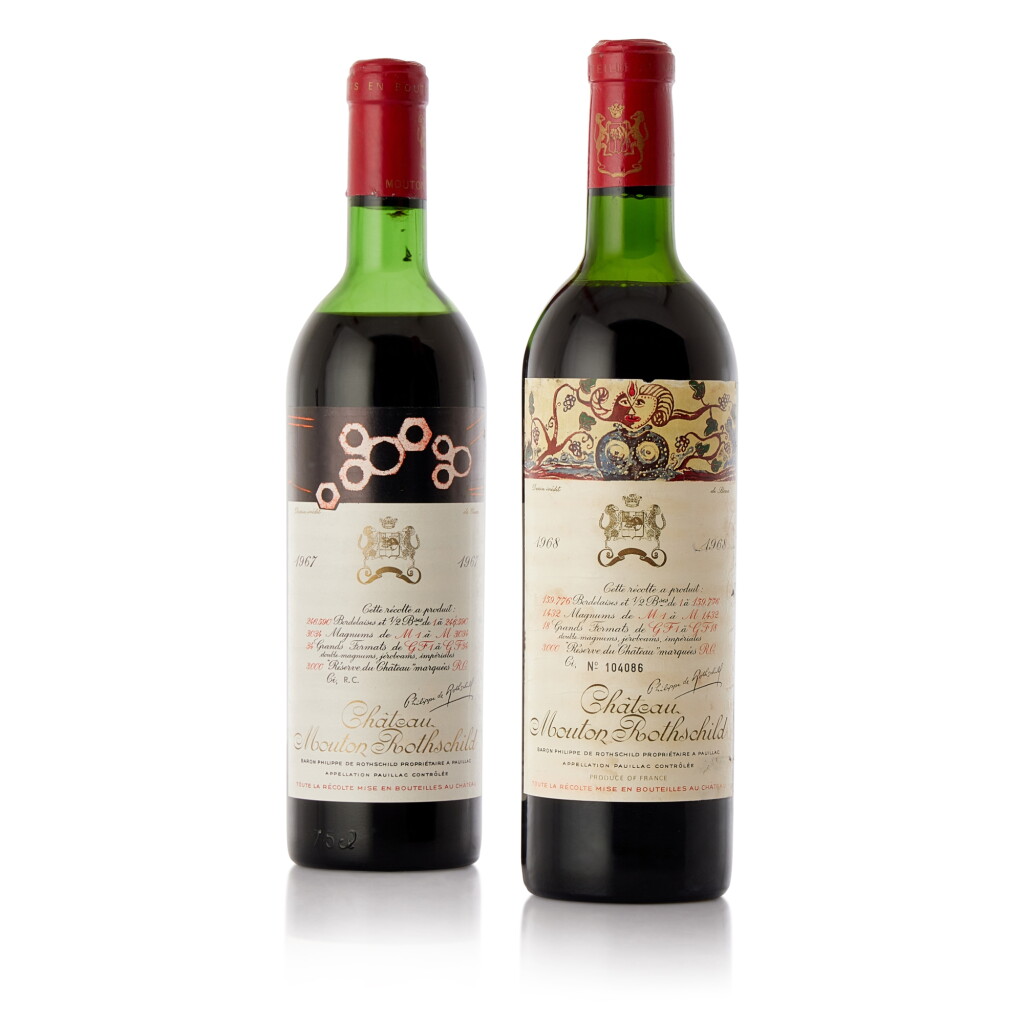 View full screen - View 1 of Lot 6272. Château Mouton Rothschild 1967-1969 Vertical (3 BT).