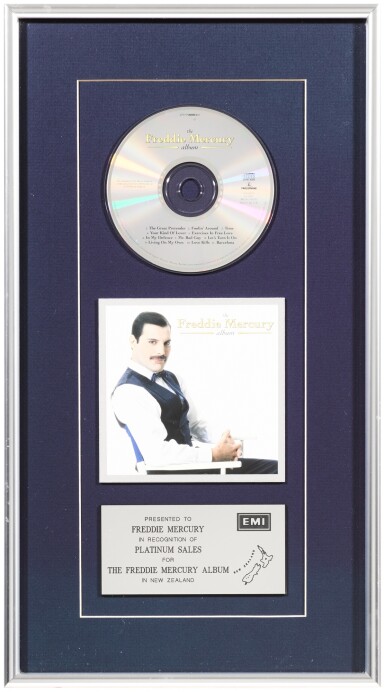 View full screen - View 1 of Lot 2329. Freddie Mercury’s New Zealand in-house sales award for The Freddie Mercury Album.