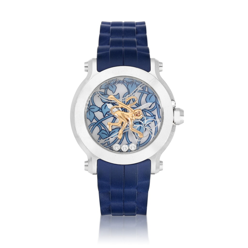 View full screen - View 1 of Lot 9346. Chopard | Happy Sport, Reference 128707, A limited edition stainless steel diamond-set wristwatch, Circa 2010 | 蕭邦 | Happy Sport 型號128707 限量版精鋼鑲鑽石腕錶,約2010年製.