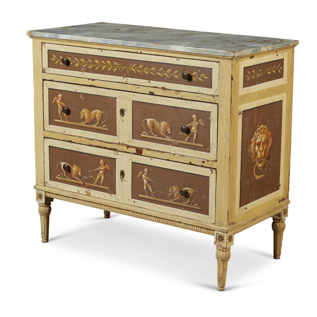 View full screen - View 1 of Lot 146. AN ITALIAN PAINTED COMMODE, LATE 19TH CENTURY.