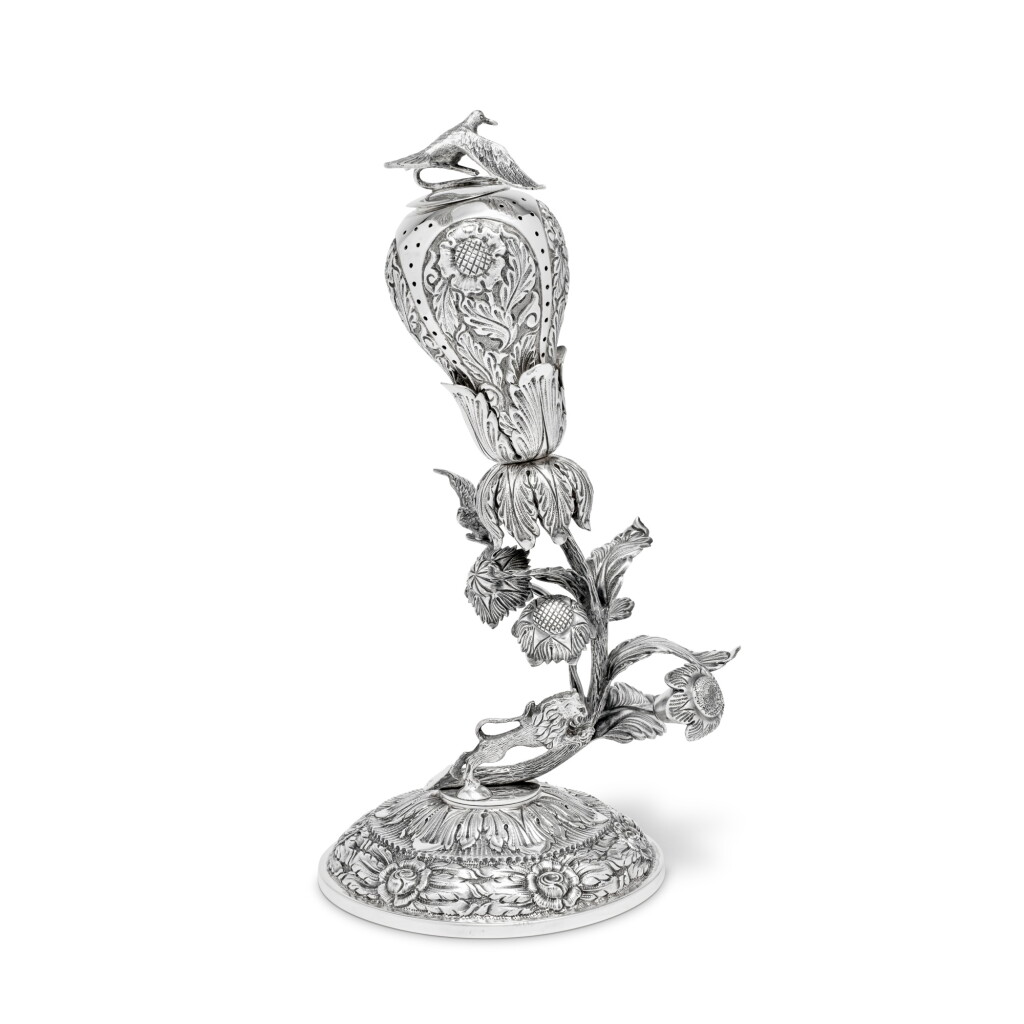 View full screen - View 1 of Lot 165. A Large Silver Fruit-Form Spice Container, probably Hungarian, circa 1950.
