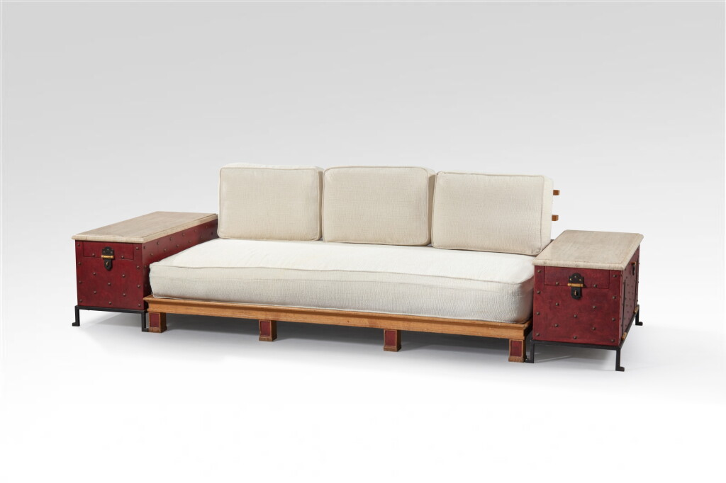 View full screen - View 1 of Lot 87. Sofa and two chests.