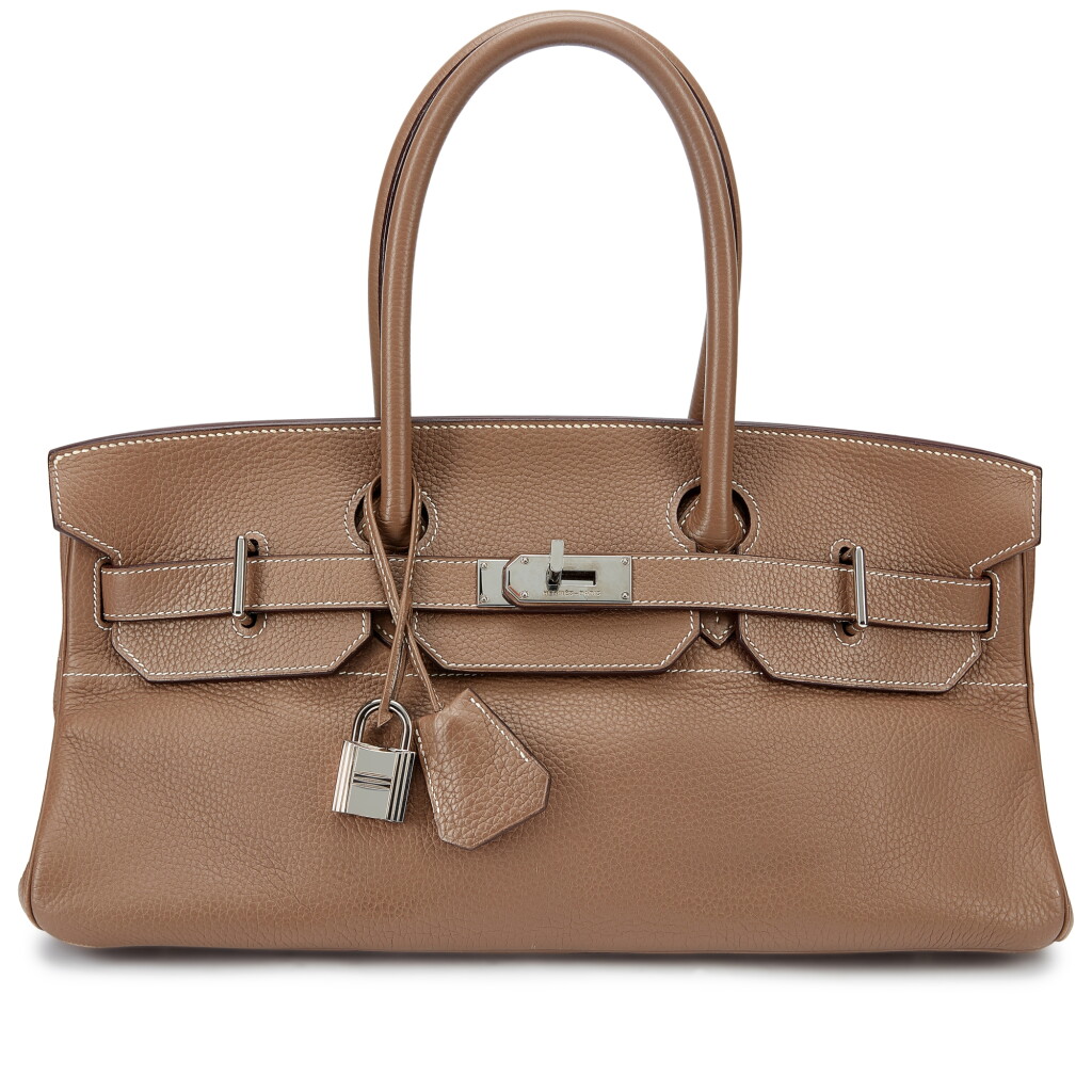 View full screen - View 1 of Lot 6126. Etoupe Clemence JPG Shoulder Birkin 42 Palladium Hardware, 2005.