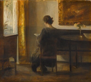 View full screen - View 1 of Lot 117. Lady Reading in an Interior.