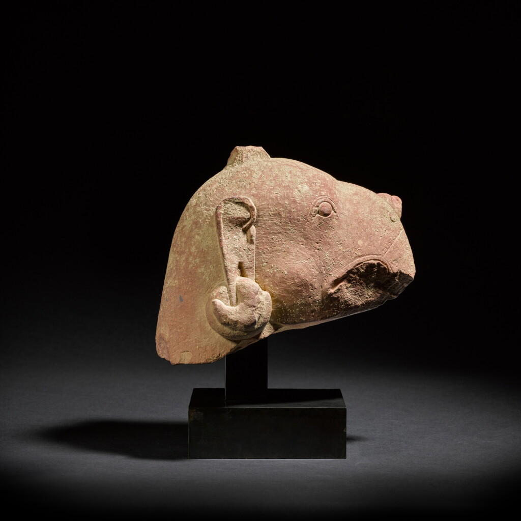 View full screen - View 1 of Lot 815. A red sandstone head of Garuda, Central India, Mathura, circa 3rd century.
