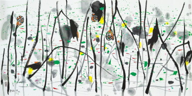View full screen - View 1 of Lot 6210. Wu Guanzhong 吳冠中 | A lotus pond (V) 荷塘(五).