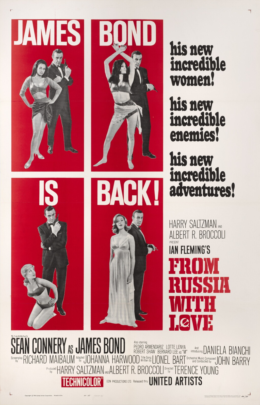 View full screen - View 1 of Lot 19. From Russia with Love (1963), style B poster, first US release (1964).