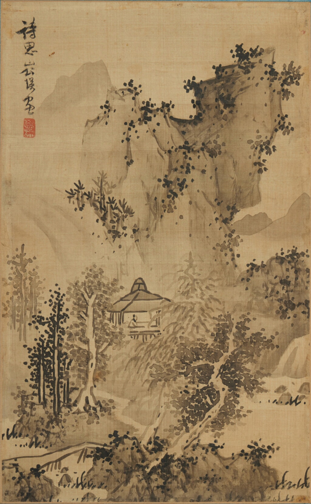 View full screen - View 1 of Lot 3106. Lan Ying, Scholar in Autumn Mountains | 藍瑛 隱居秋山圖.
