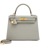 Gris Mouette Epsom Kelly 28 Sellier Gold Hardware, 2016