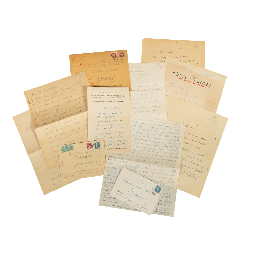 View full screen - View 1 of Lot 29. 8 lettres autographes signées à divers correspondants dont 6 Lucien Descaves, 1933-1948. .