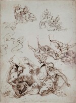 Recto: Studies of Figures and Putti; Verso: Studies for an Annunciation