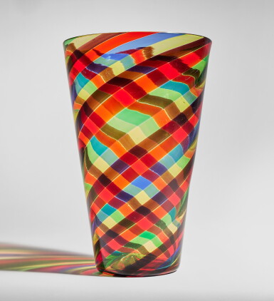 View full screen - View 1 of Lot 755. A Rare "Canne Colorate" Vase.
