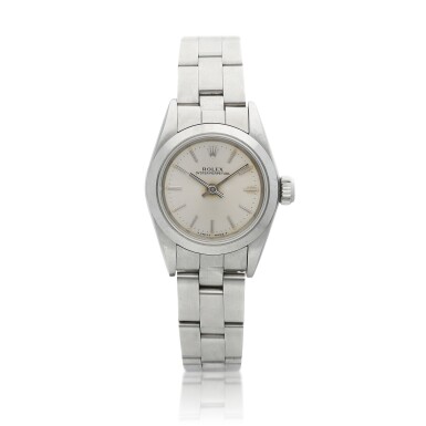 View full screen - View 1 of Lot 8032. Oyster Perpetual, Reference 67180 | A stainless steel wristwatch with bracelet, Circa 1990 | 勞力士 | Oyster Perpetual 型號67180 | 精鋼鏈帶腕錶,約1990年製.