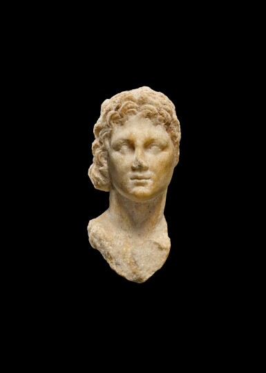 View full screen - View 1 of Lot 103. A Hellenistic Marble Bust of Alexander the Great, circa 3rd Century B.C..