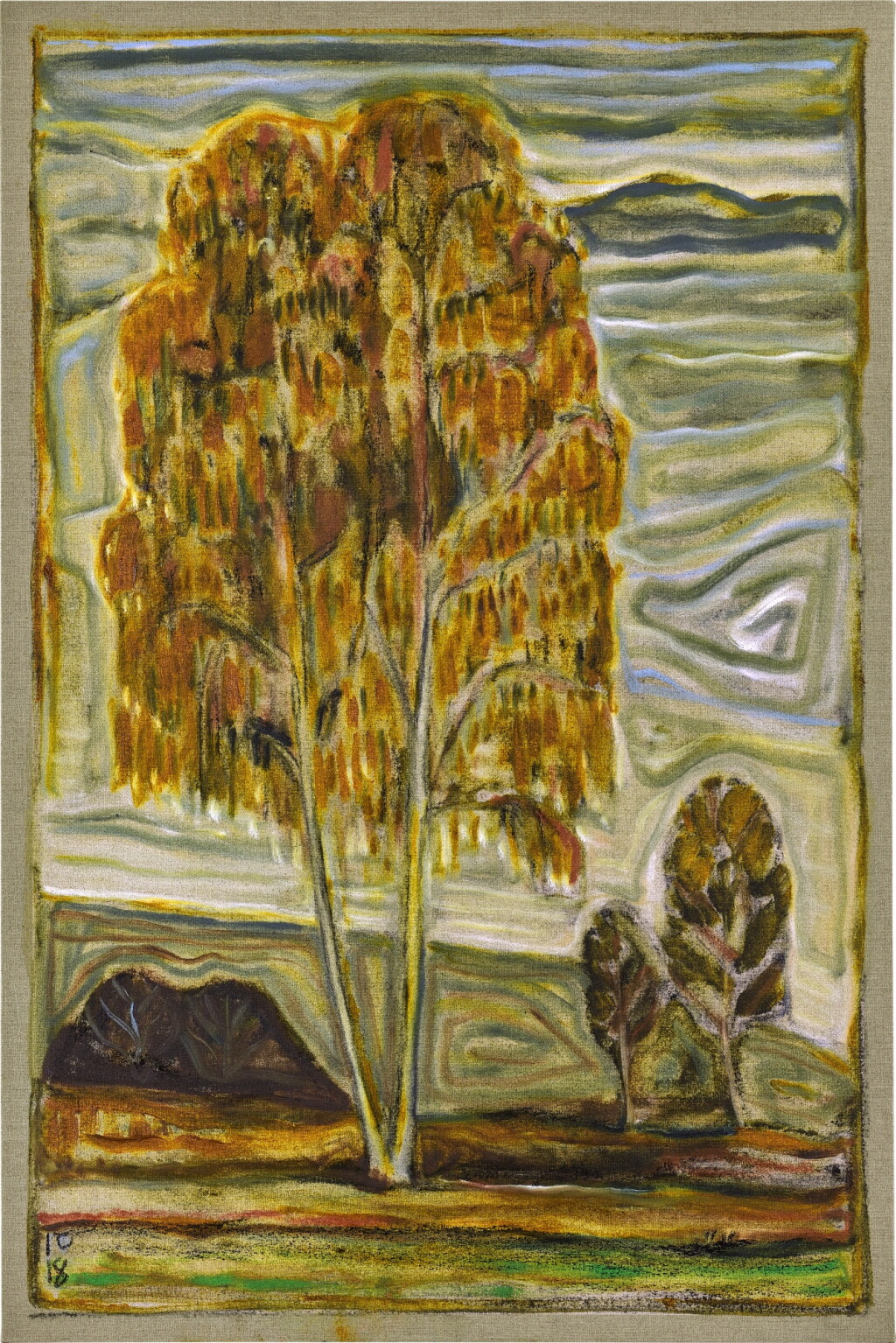 View full screen - View 1 of Lot 352. Billy Childish 比利 · 查爾迪斯 | Portrait of a Birch Tree 樺樹肖像.