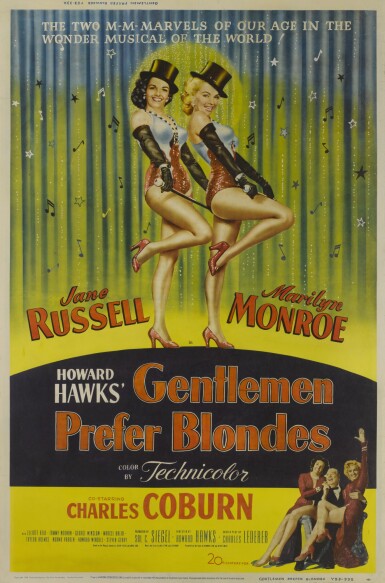 View full screen - View 1 of Lot 29. GENTLEMEN PREFER BLONDES (1953) POSTER, US.