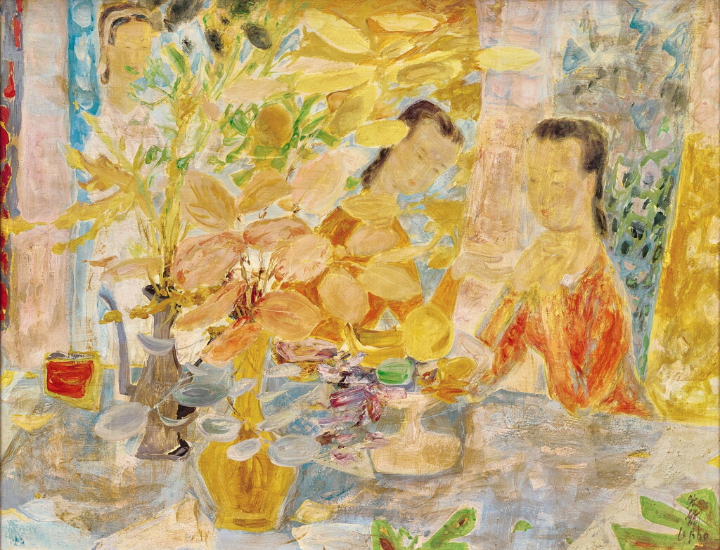 View full screen - View 1 of Lot 2804. Le Pho 黎譜 | Les jeunes filles à la coupe de fruits 少女們與水果.