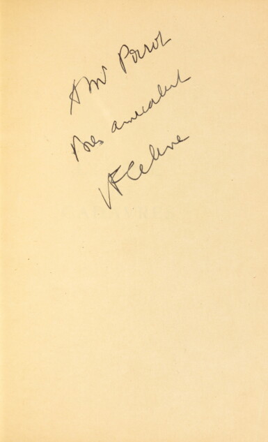 View full screen - View 1 of Lot 38. L’École des cadavres. Denoël, 1938. Édition originale de ce pamphlet. Exemplaire de tête sur Japon avec envoi autographe..