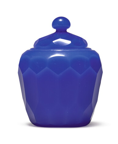 View full screen - View 1 of Lot 1011. A FACETED ROYAL-BLUE GLASS JAR AND COVER, QING DYNASTY, 18TH CENTURY.
