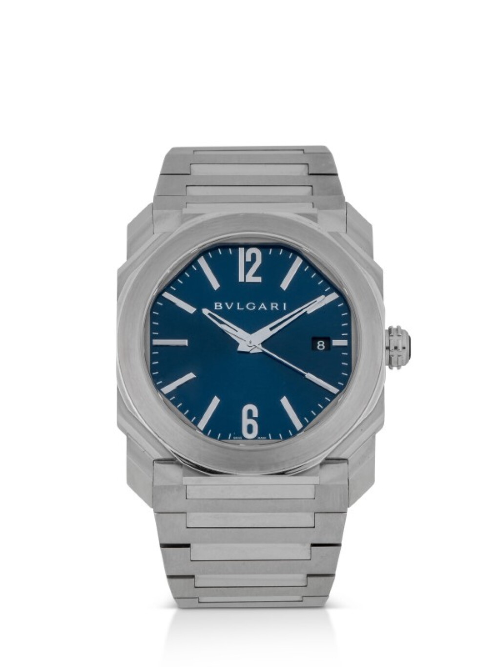 View full screen - View 1 of Lot 103. BULGARI | OCTO, REF BGO 38 S STAINLESS STEEL AUTOMATIC WRISTWATCH WITH DATE CIRCA 2016.